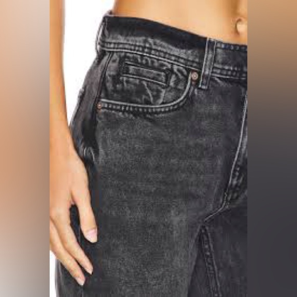 Free People We the Free Black Xena High Rise Slim Straight Jeans - Picture 3 of 8